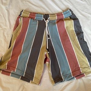 Free Planet Striped Sweat Shorts